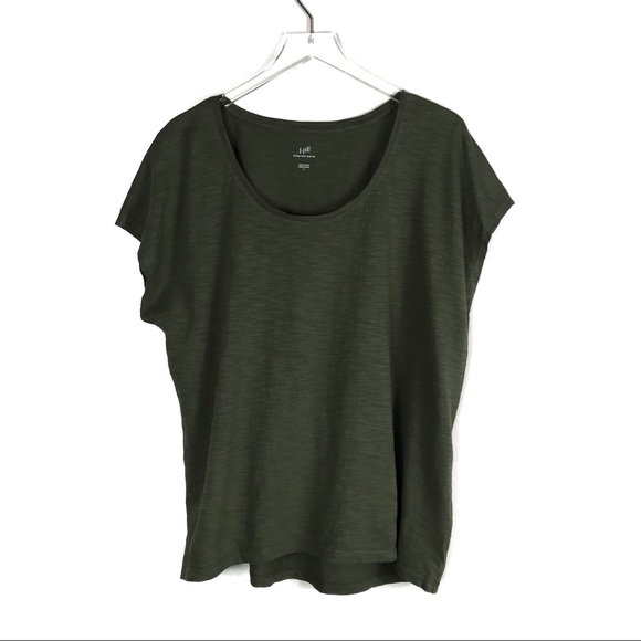 J. Jill Tops - J Jill Green Scoop Neck Slub Tee Size Large